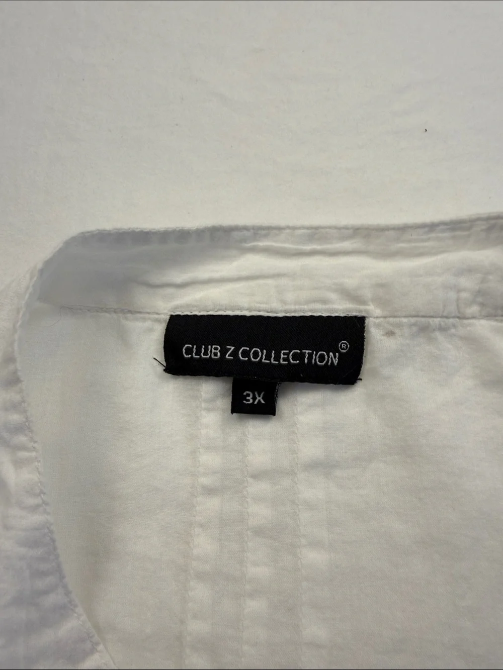 Club Z Collection White Button-Front Lightweight Tunic Sz 3x